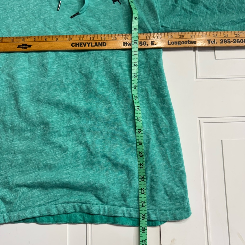 Women’s The Black Dog Cowl Neck Sweatshirt Green Blue Teal Size XS - Picture 4 of 5
